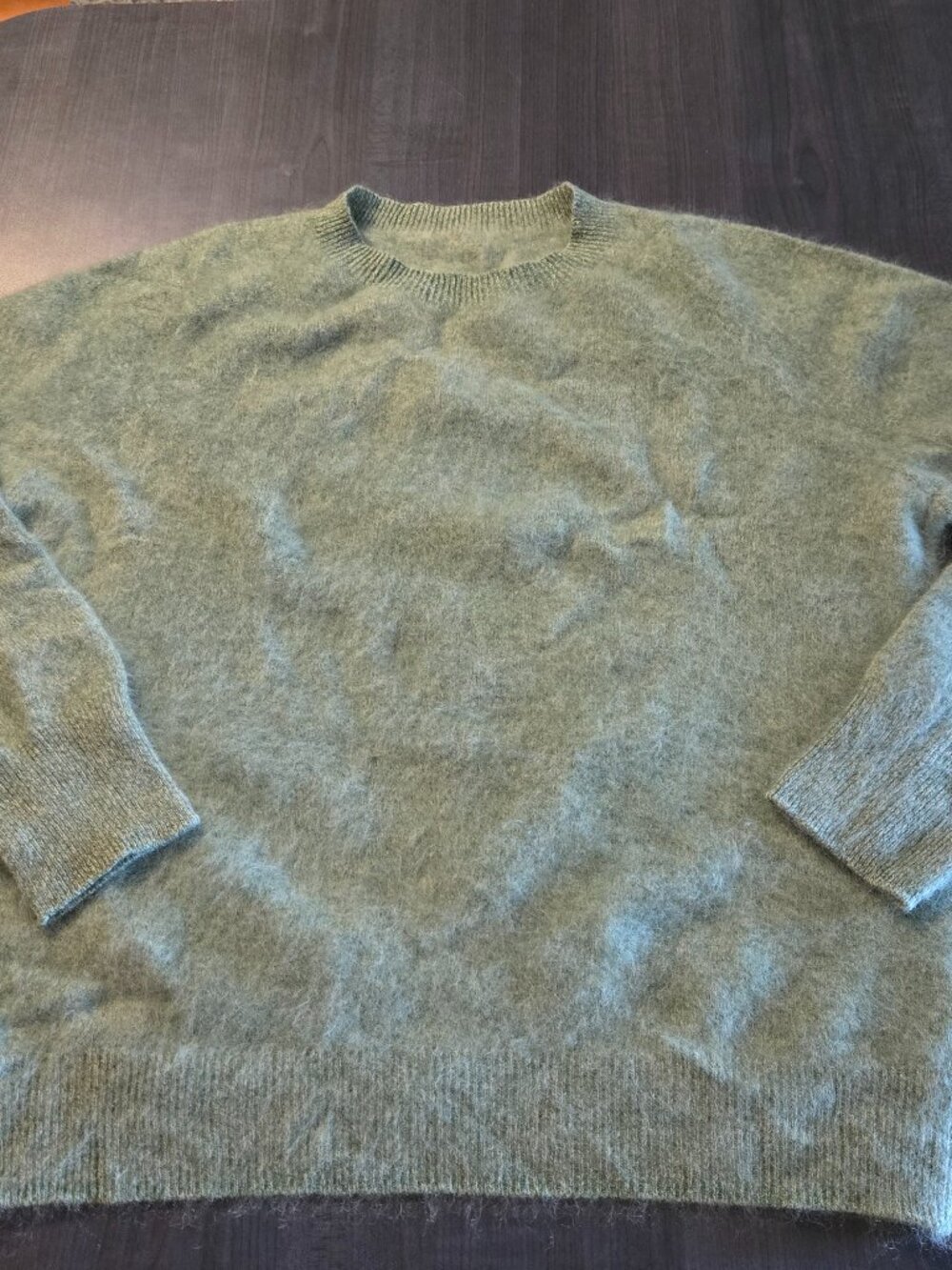 NEW Green Brushed Cashmere sweater Large - Picture 4 of 7